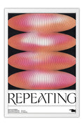 Poster Repeating Abstrato Geométrico Rosa - Obras de Arte - Moldura branca