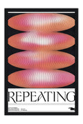Poster Repeating Abstrato Geométrico Rosa - Obras de Arte - Moldura preta