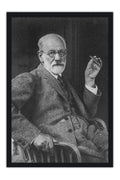 Poster Sigmund Freud Psicanálise - Retrato - Vintage - Personalidades - Moldura preta