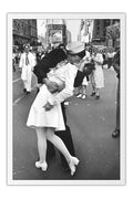 Poster V J Day in Times Square Marinheiro Beija Mulher - Fotografias - Moldura branca