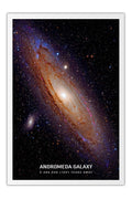 Poster Galáxia Andrômeda - Universo - Moldura branca