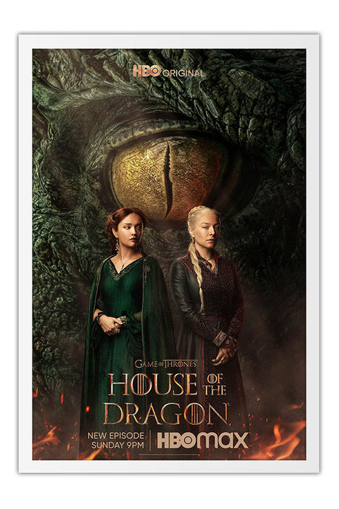 Poster A Casa do Dragão - 3ª Temporada - House of the Dragon - Ação - Drama - Séries - Moldura branca