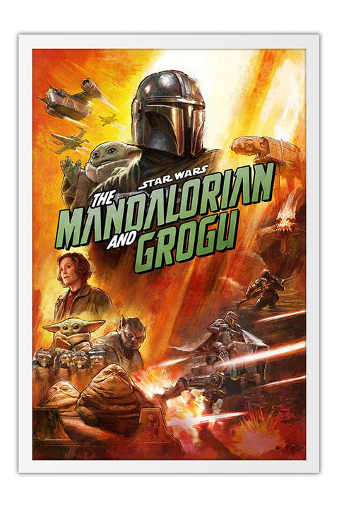 Poster Star Wars: The Mandalorian and Grogu - Fantasia - Ficção Científica - Filmes - Moldura branca