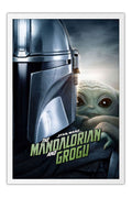 Poster Star Wars: The Mandalorian and Grogu - Fantasia - Ficção Científica - Filmes - Moldura branca