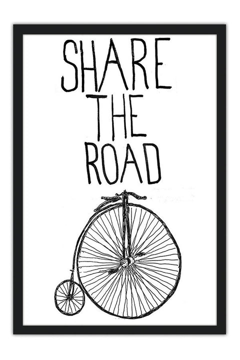 Poster Share The Road - Bicicleta - Bike - Frases