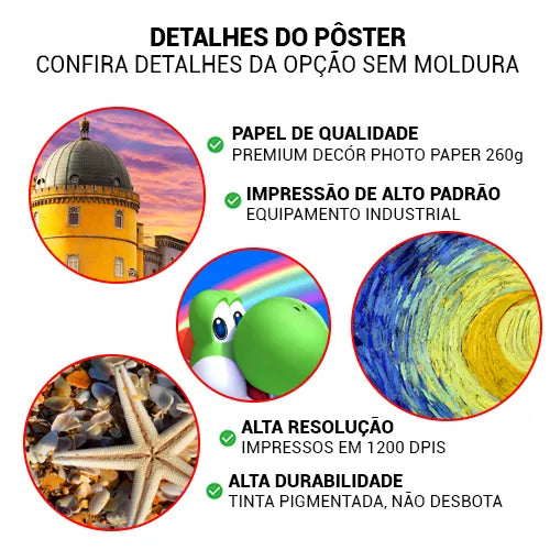 Detalhes do pôster sem moldura