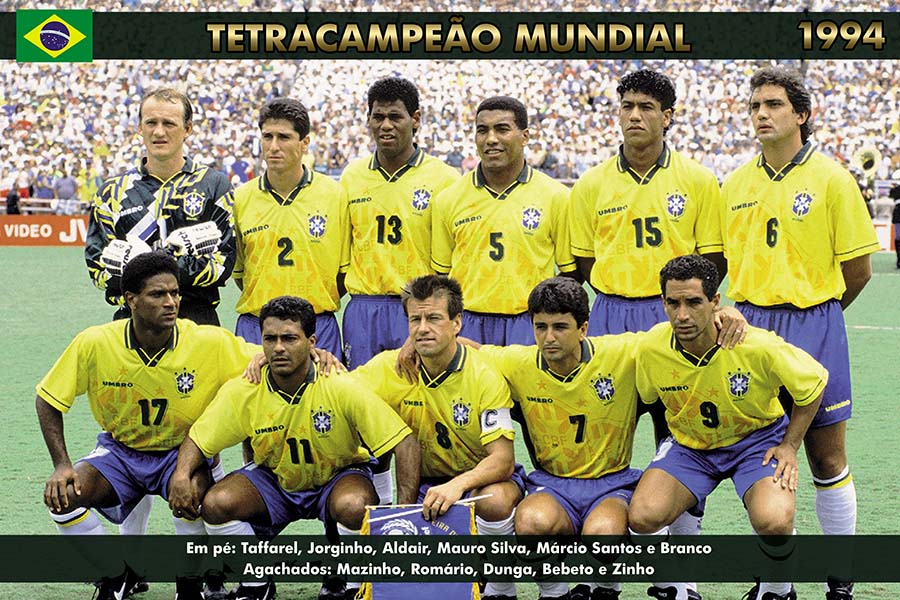 Quadro Brasil Escalação Final Campeão Copa 1994 - PlacasFUT