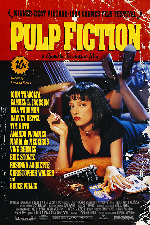 ポスター 90s VINTAGE PULP FICTION ORIGINAL POSTER Poster Retrô Pulp Fiction - Tarantino - Filmes - Uau Posters