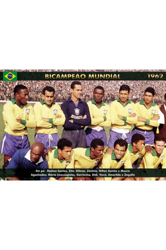 Poster Brasil - Copa de 1962 - Bicampeão Mundial - Futebol