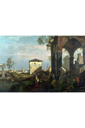Poster Bellotto Bernardo - A Caprice Landscape With Ruins