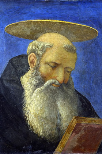 Poster domenico Veneziano - Head Of A Tonsured Bearded Saint