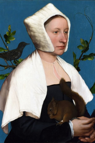 Poster Holbein Hans The Younger 1526-1528 Portrait Of A Lady With A Squirrel And A Starling