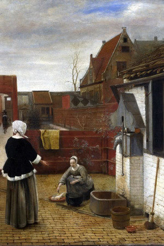 Poster Hooch Pieter de - Woman And Maid In A Courtyard