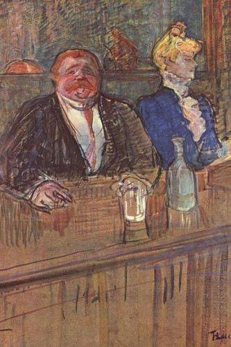 Poster Henri de Toulouse At The Cafe - The Customer And The Anemic Cashier - 1898 1899