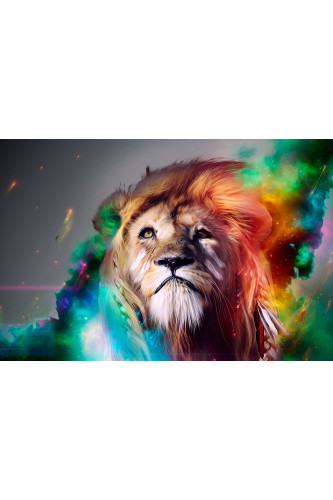 Poster Leão  - Coleção Colors - Animais