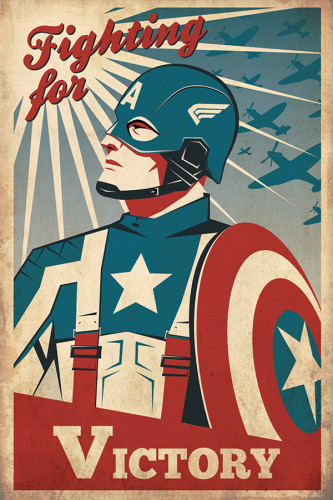 Poster Capitão América Retrô