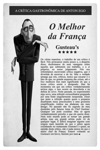 Poster Crítica Gastronomica - Ratatouille - Anton Ego - Frases