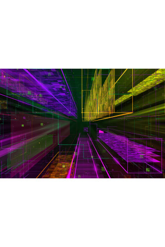 Poster Abstrato - Colorido - Linhas de Perspectiva - Colors - Decoração