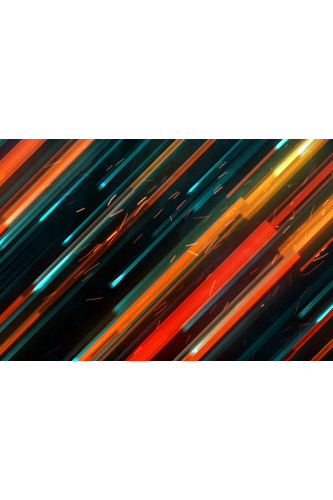 Poster Abstrato - Colorido - Linhas Diagonais - Colors - Decoração