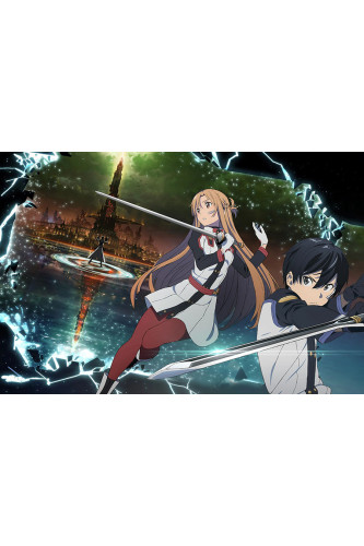 Quadro Emoldurado Poster Sword Art Online Personagem Anime
