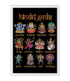 Poster Deuses do Hinduismo - Ganesha - Brahma - Hanuman - Vishnu - durga - Parvati - Lakshimi - Saraswati - Shiva - Mariamman - Kali - Kartikeya - Religião