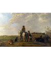 Poster Cuyp Aelbert - A Landscape With Horseman Herders And Cattle