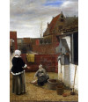 Poster Hooch Pieter de - Woman And Maid In A Courtyard