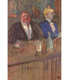 Poster Henri de Toulouse At The Cafe - The Customer And The Anemic Cashier - 1898 1899