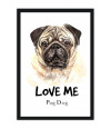 Poster Cachorro - Frase - Pug - Coleção Colors - Animais