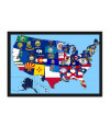 Poster Mapa dos Estados Unidos Com as Bandeiras de Cada Estado