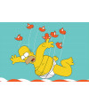 Poster Homer Simpsons Carregado Por Pássaros - Paródia - Séries