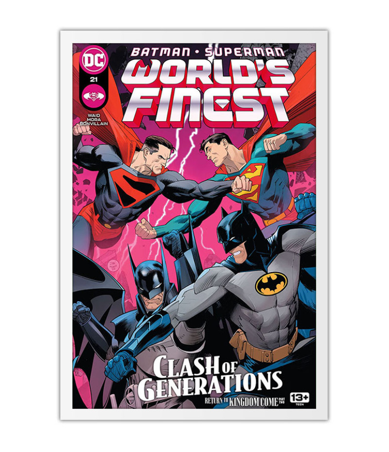 Poster Batman e Superman - Clash Of Generations - Capas De Quadrinhos - HQ - DC Comics