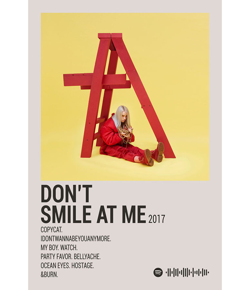 Poster Billie Eilish - Polaroid - Dont Smile At Me - Artistas Pop