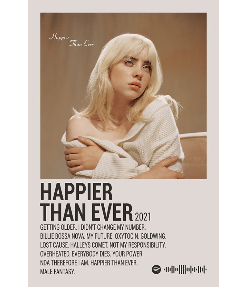 Poster Billie Eilish - Polaroid - Happier Than Ever - Artistas Pop