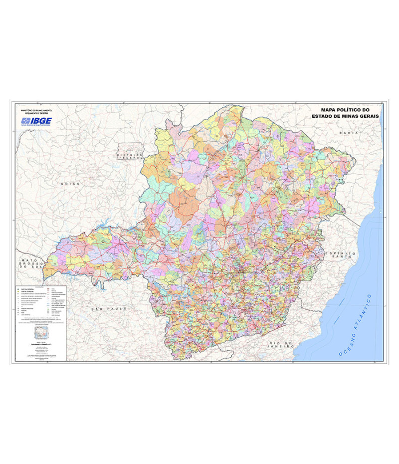 Poster Político Minas Gerais - Mapas - Geografia - Educativo