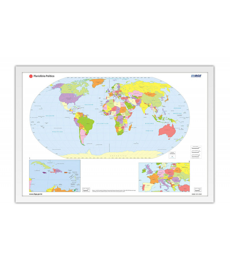 Poster Planisfério Político Mundi - Mapas - Geografia - Educativo