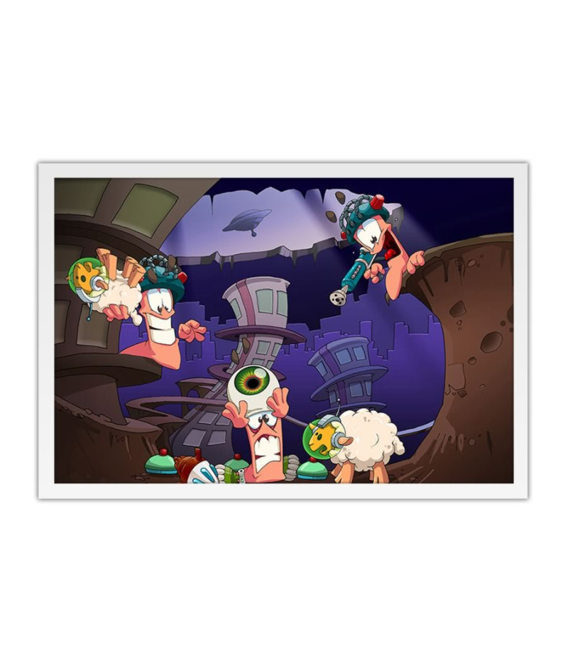 Poster Game Worms a Space Oddity