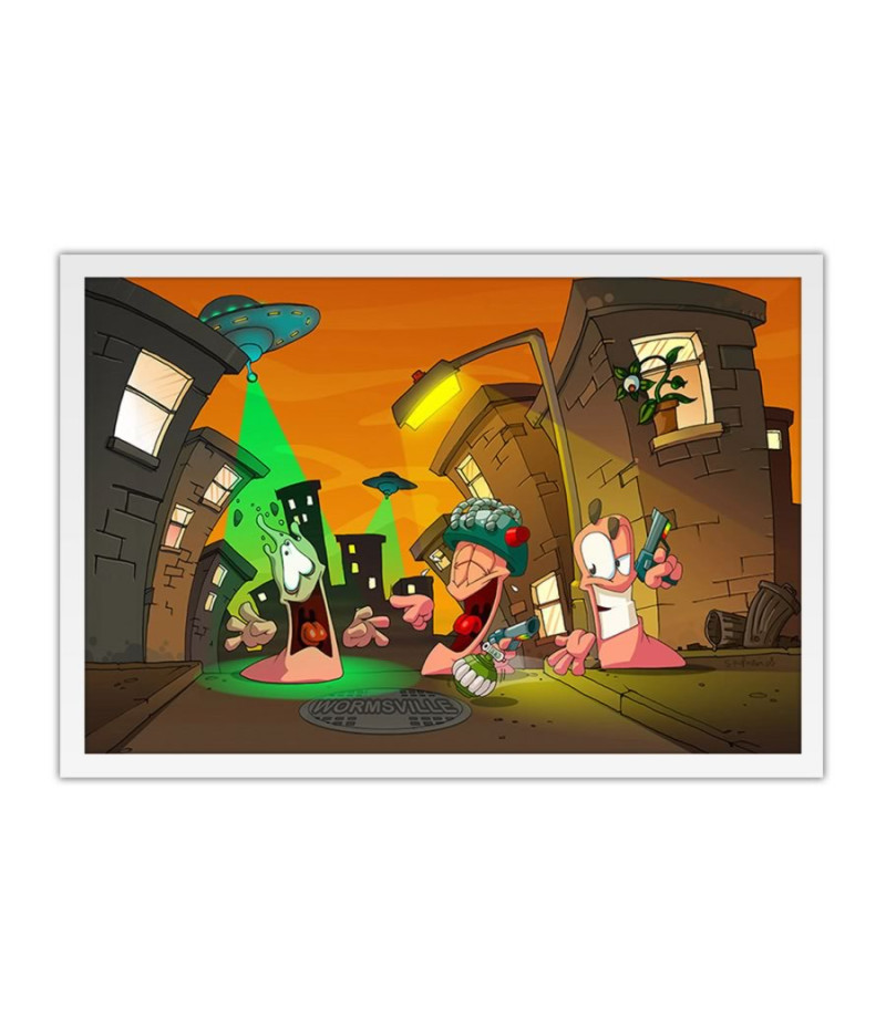Poster Game Worms a Space Oddity